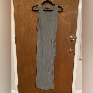 Banana Republic Ruched Bodycon Sleeveless Gray Dress